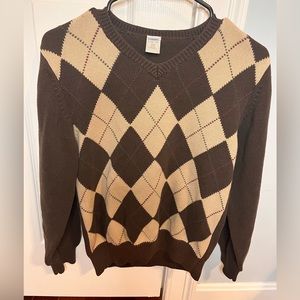 Gymboree Brown Checkered Sweater Boys L
